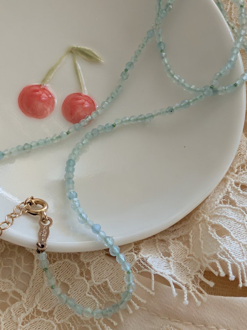 Catbird 14k New Tide Aquamarine Choker (14"-16.75") with original box